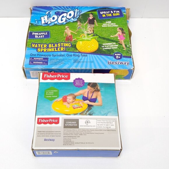 Best Way H20 Go! Water Blasting pineapple Sprinkler & Baby Seat Floaty NWT - Picture 3 of 8